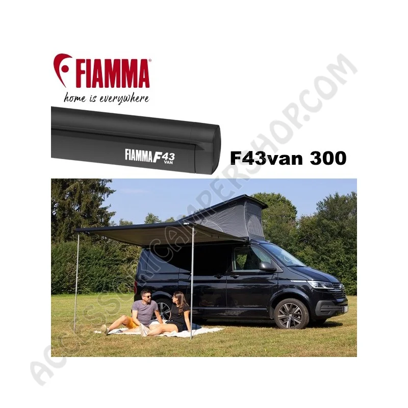 Tendalino Veranda Fiamma F43VAN 300 Deep Black | Accessoricampershop.com