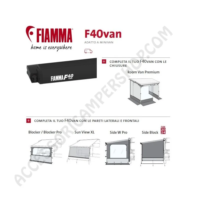 Tendalino F40VAN 210 Deep Black per minivan | Accessoricampershop.com