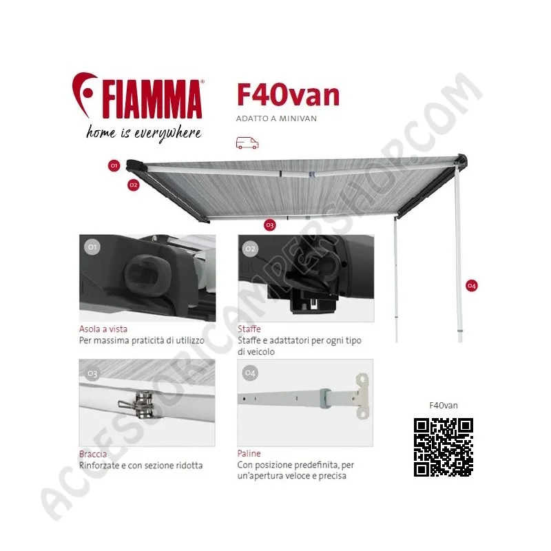 Tendalino F40VAN 270 Deep Black per Minivan | Accessoricampershop.com