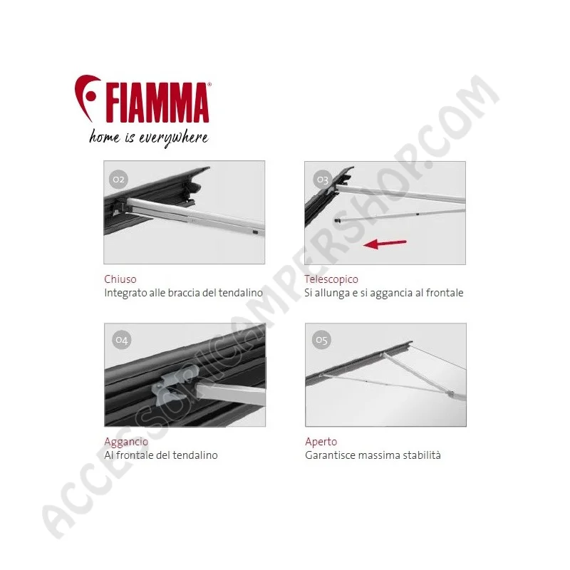 Supporto Braccio Telescopico F80L per Tendalini | Accessoricampershop.com