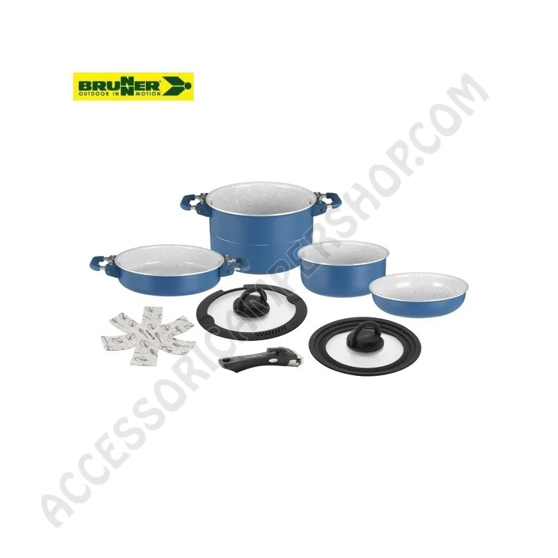 Popote in Alluminio Antiaderente Brunner 7+1 | Accessoricampershop.com
