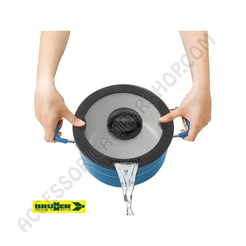 Popote in Alluminio Antiaderente Brunner 7+1 | Accessoricampershop.com
