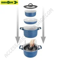 Popote Alluminio Antiaderente Carezza 7+1 Ø 24 | Accessoricampershop.com