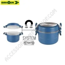 Popote Alluminio Antiaderente Carezza 7+1 Ø 24 | Accessoricampershop.com