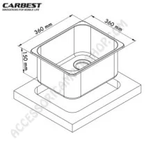 Lavello Carbest Quadrato Inox Opaco | Accessoricampershop.com