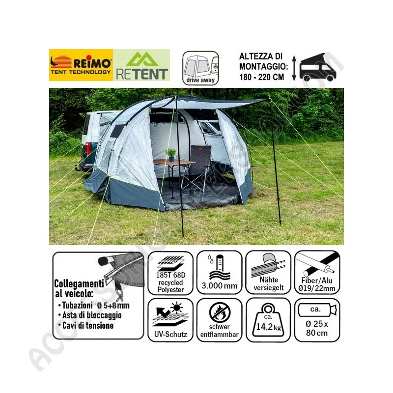 Tenda veranda autoportante TOUR EASY RE-TENT | Accessoricampershop.com