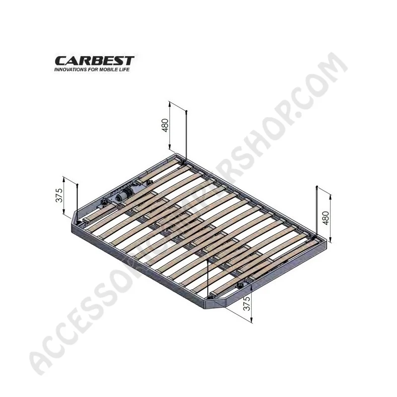 Set Letto Basculante Elettrico Carbest per Furgonati | Accessoricampershop.com