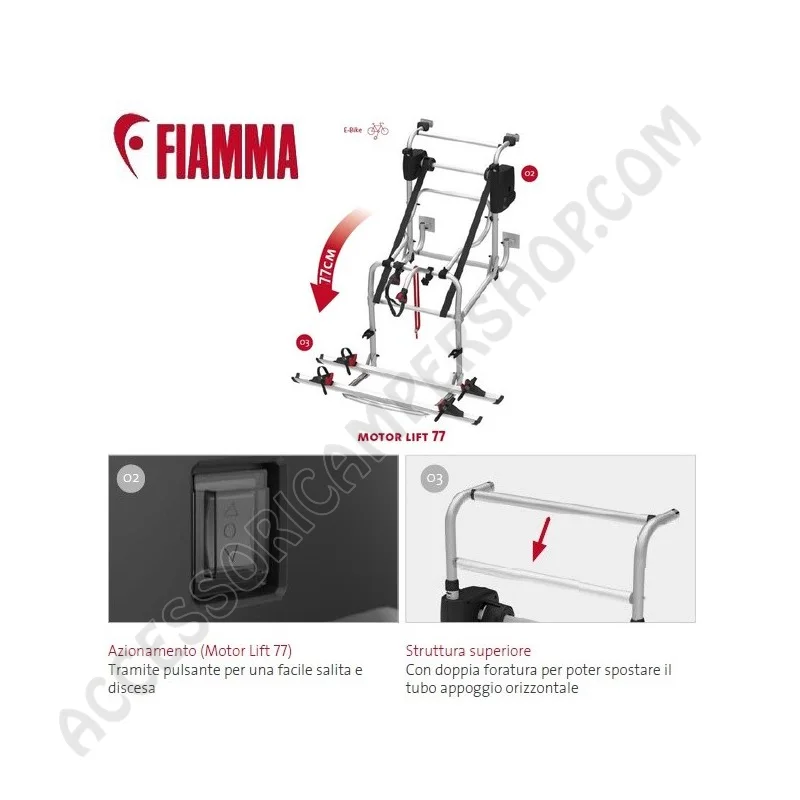 Porta-bici Fiamma Carry-Bike Motor Lift 77 | Accessoricampershop.com
