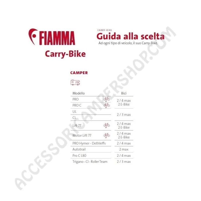 Porta-bici Fiamma Carry-Bike Motor Lift 77 | Accessoricampershop.com