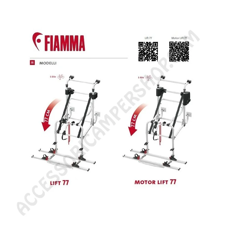 Porta-bici Fiamma Carry-Bike Lift 77 - Novità 2024 | Accessoricampershop.com