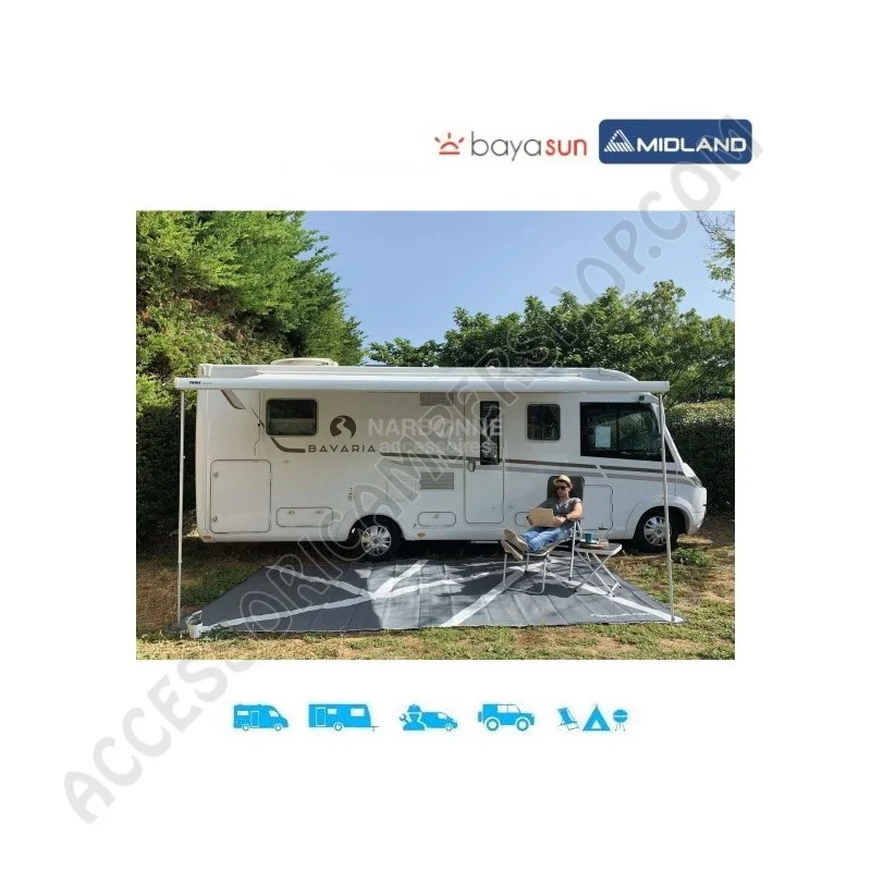 STUOIA FLOOR MAT MIDLAND BAYASUN PER TENDALINI E VERANDE DI VAN CAMPER CARAVAN E MOTORHOME
