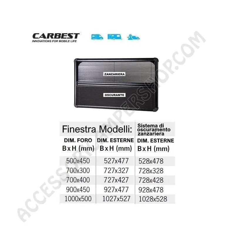 Oscurante Zanzariera per Finestra Scorrevole Carbest | Accessoricampershop.com