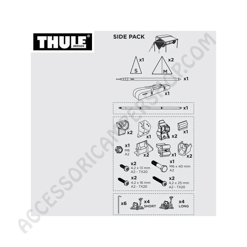 Pannelli Parasole Thule 2024 per Tendalini 2,60m | Accessoricampershop.com