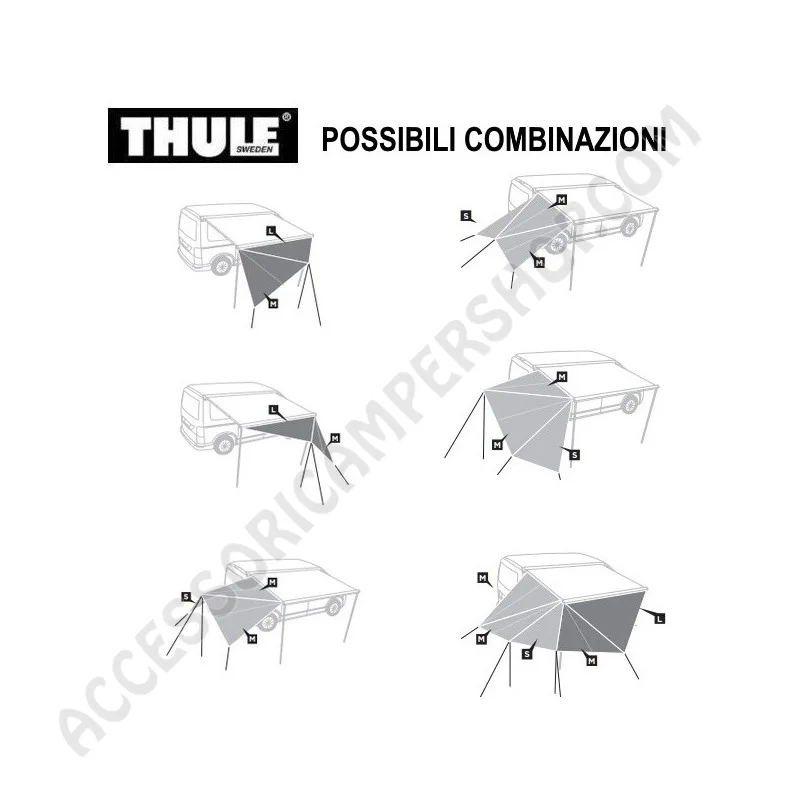 Pannelli Parasole Thule 2024 per Tendalini 2,60m | Accessoricampershop.com