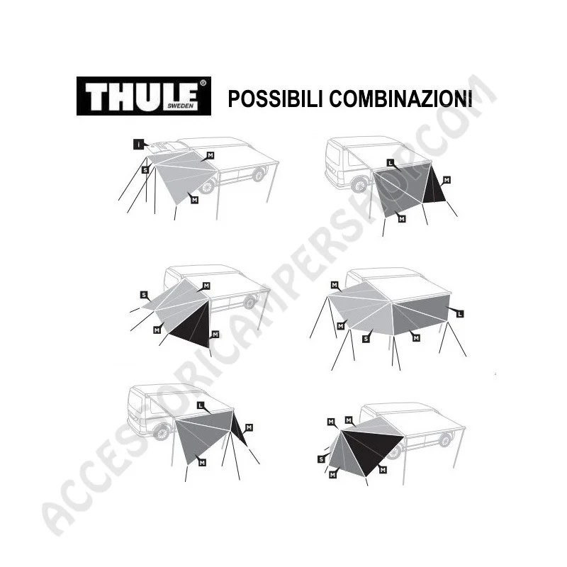 Pannelli Parasole Thule 2024 per Tendalini 2,60m | Accessoricampershop.com
