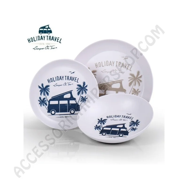 Set Stoviglie Melamina 6 Pezzi per Campeggio | Accessoricampershop.com
