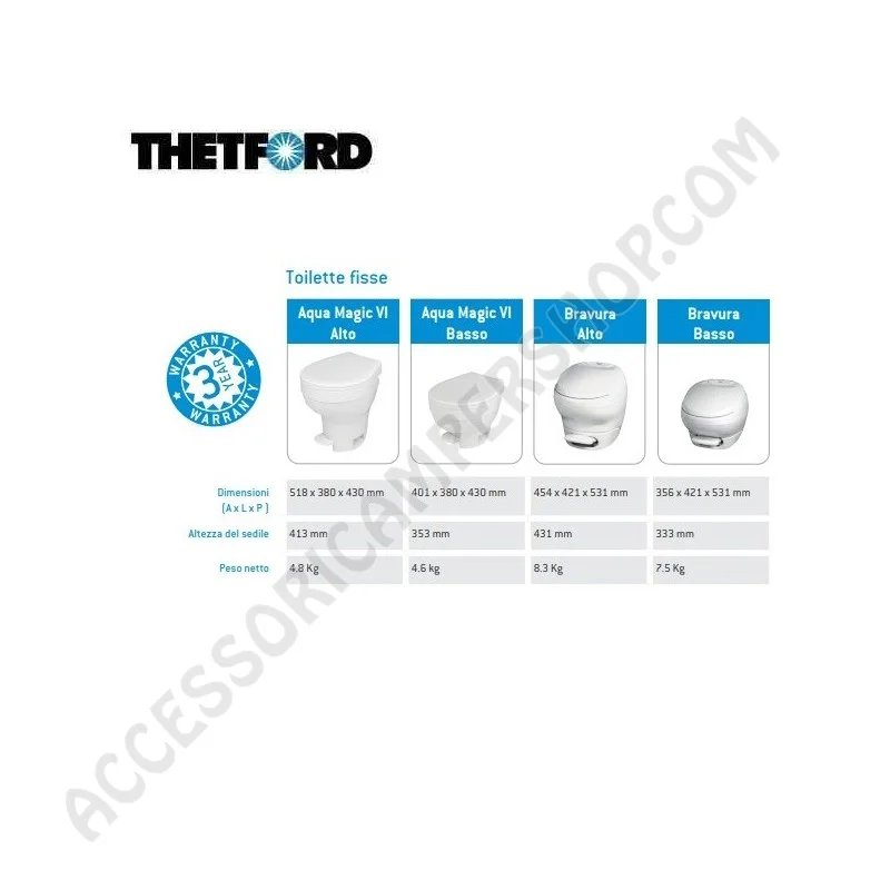 Toilette Nautica Aqua Magic VI Alto | Accessoricampershop.com
