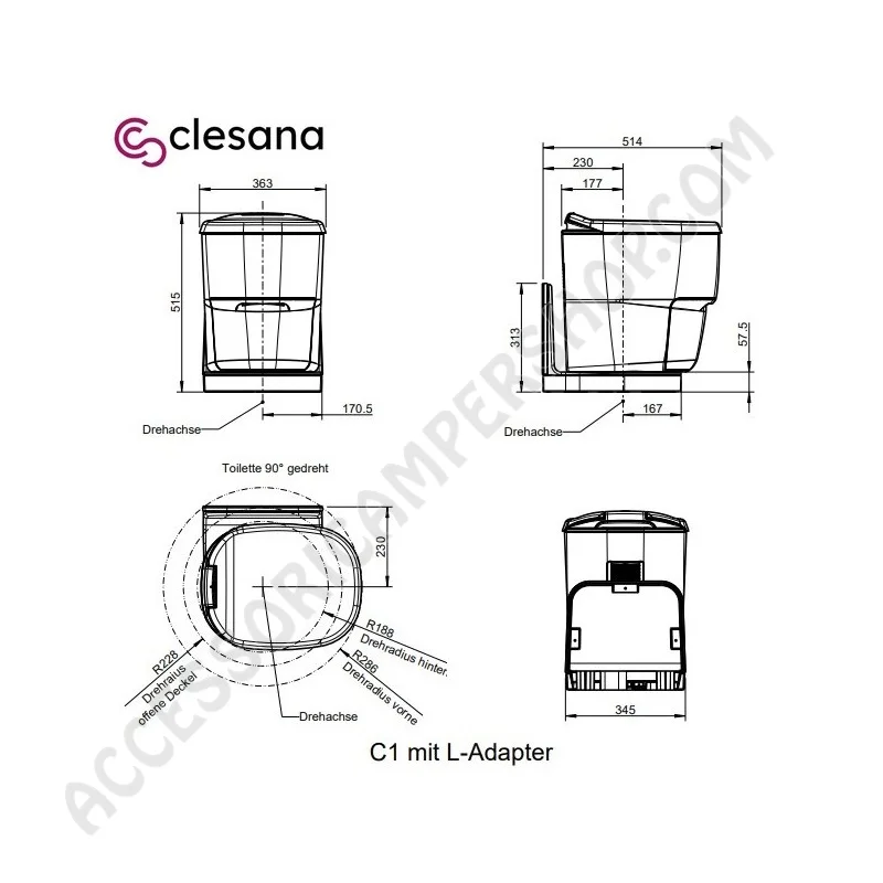 Toilette mobile C1 per camper e caravan | Accessoricampershop.com