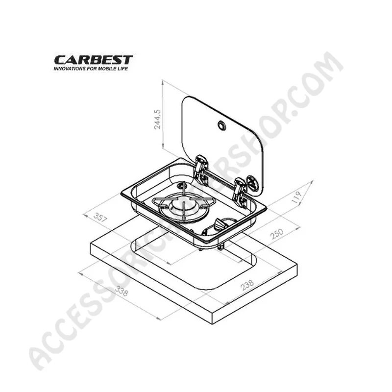 Piano Cottura Gas Compatto 1 Fuoco con Coperchio | Accessoricampershop.com