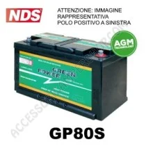 Batteria di Servizio NDS GP80S Green Power 12V 80AH | Accessoricampershop.com