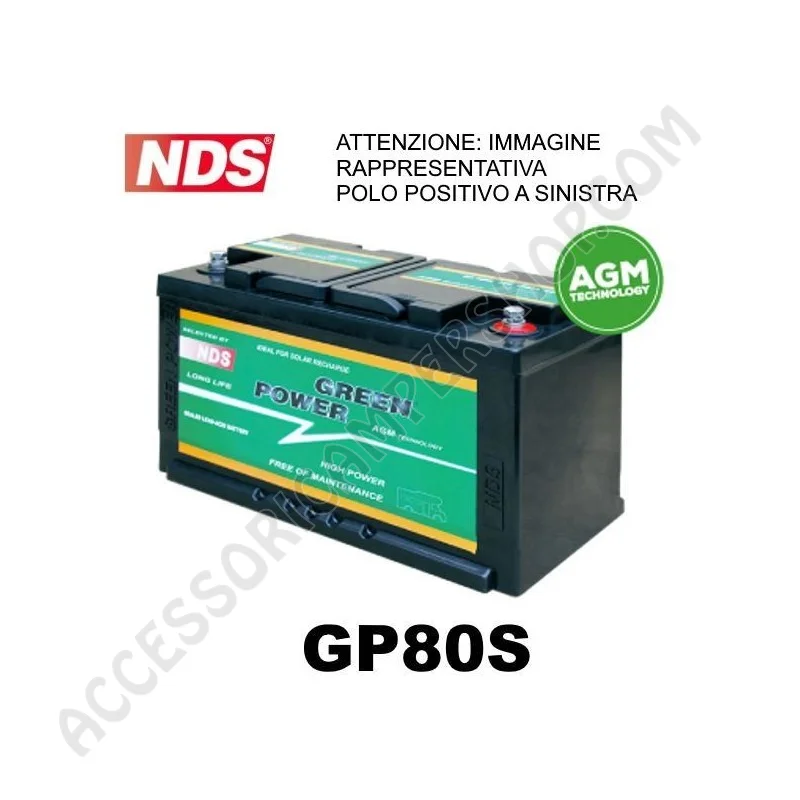 Batteria di Servizio NDS GP80S Green Power 12V 80AH | Accessoricampershop.com