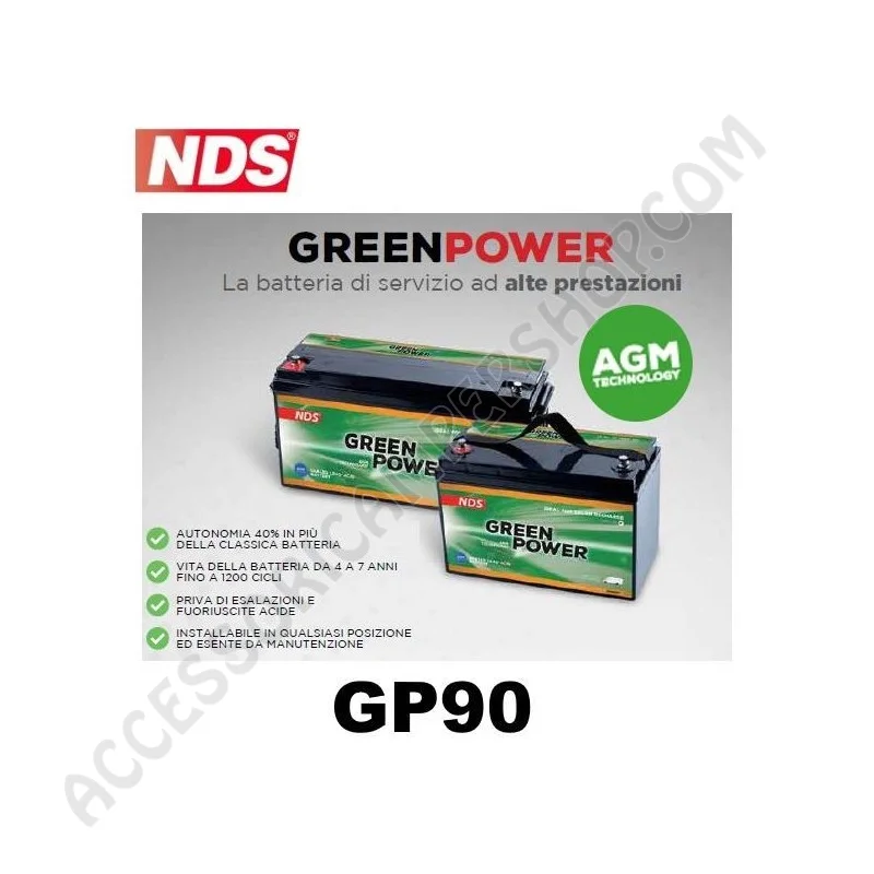 Batteria NDS GP90 Green Power 12V 90AH | Accessoricampershop.com