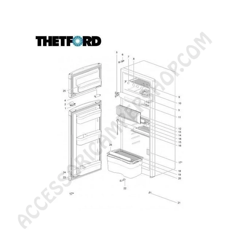 Frigorifero Trivalente Thetford N4150A 149L | Accessoricampershop.com