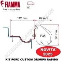 Kit Ford Custom Adattatore Tendalini Fiamma F35 Pro | Accessoricampershop.com