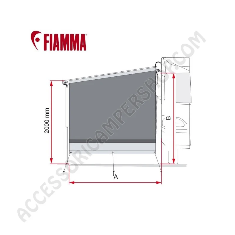Parete Laterale Tendalini Side Block Fiamma 2024 | Accessoricampershop.com
