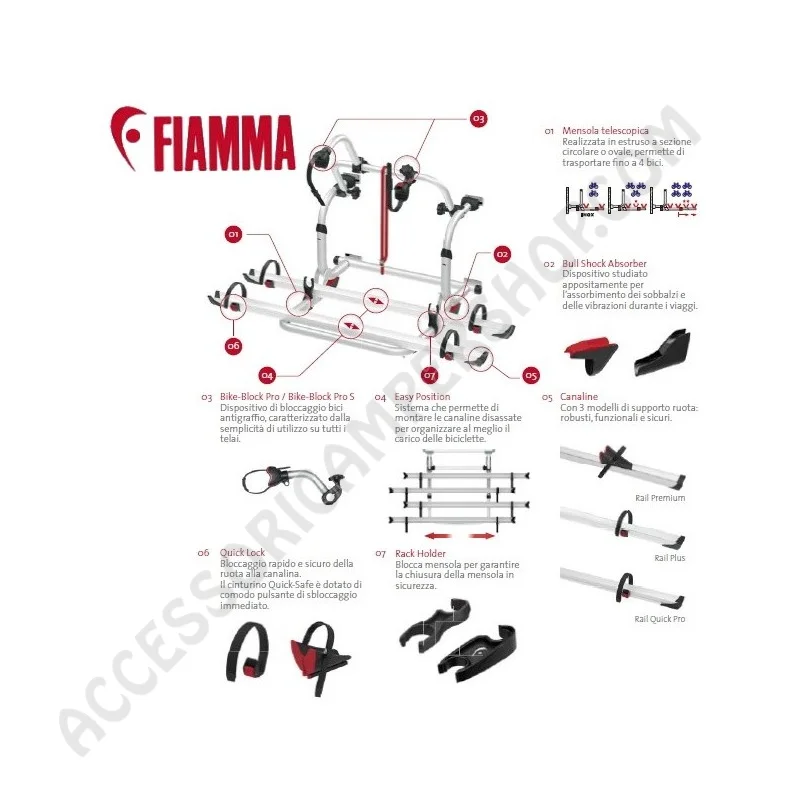 Portabici Fiamma Carry-Bike Pro C Deep Black | Accessoricampershop.com