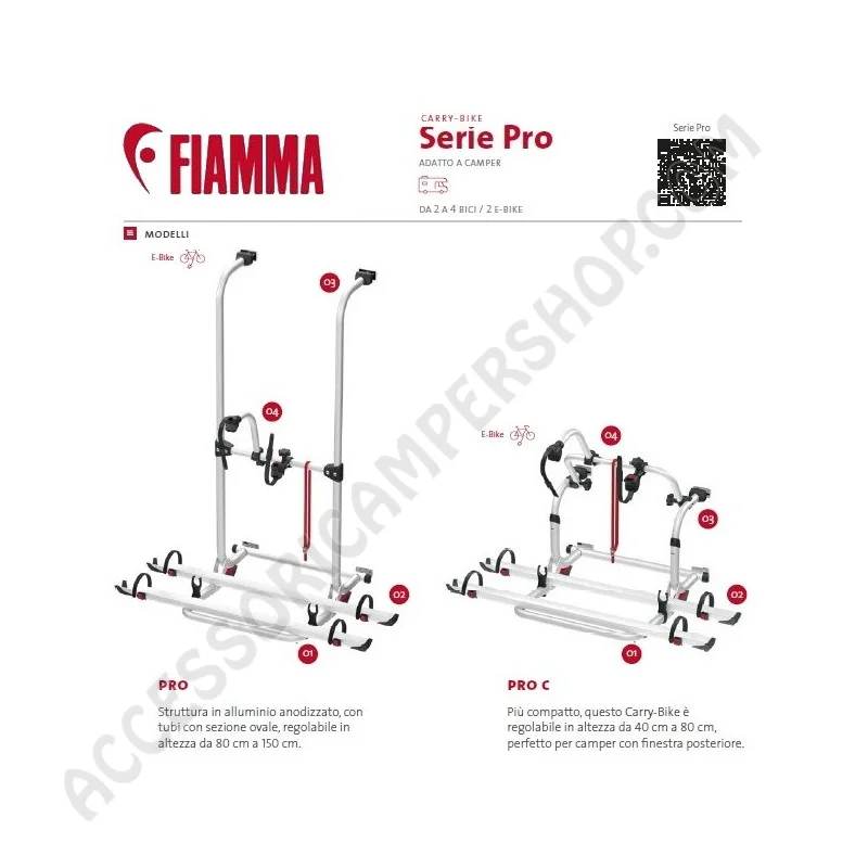 Porta-Bici Fiamma Carry-Bike Pro C N - Deep Black | Accessoricampershop.com