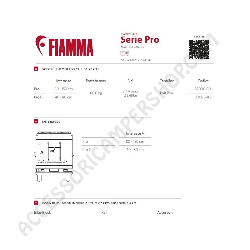 Porta-Bici Fiamma Carry-Bike Pro C N - Deep Black | Accessoricampershop.com