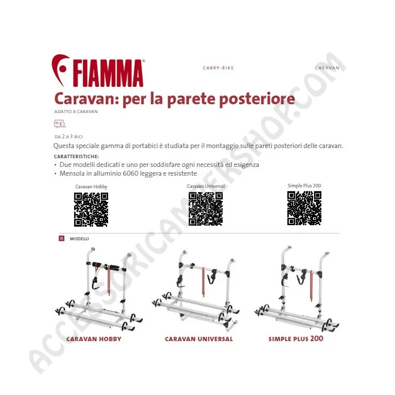 Porta-bici posteriore Fiamma Carry-Bike Hobby | Accessoricampershop.com