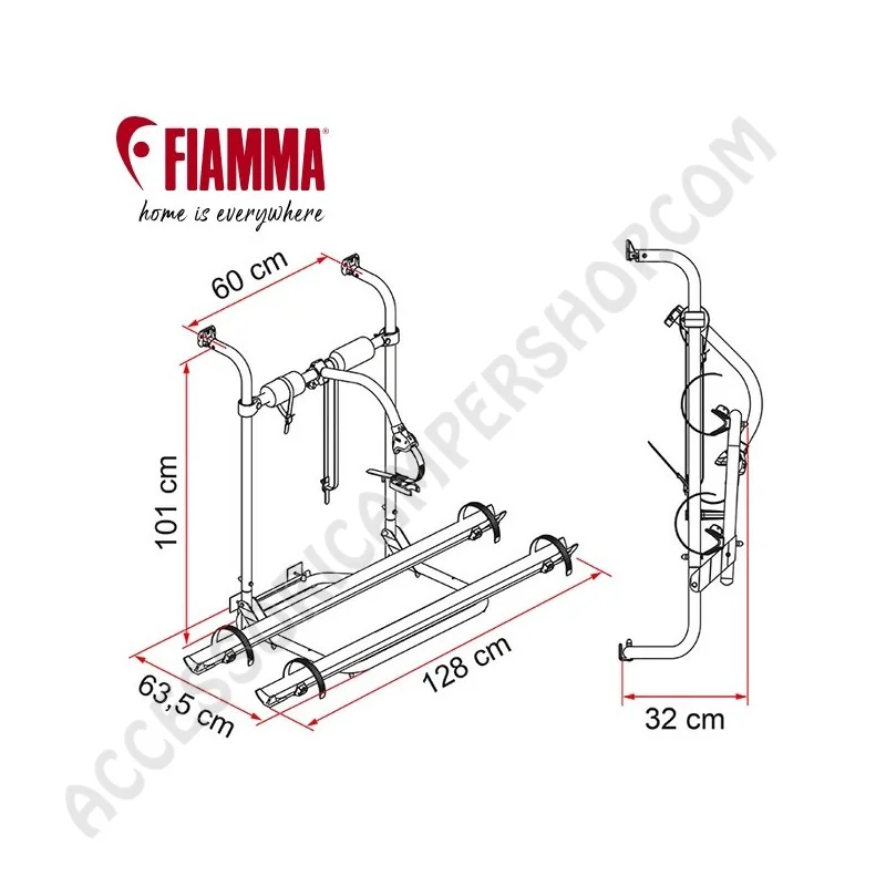 Porta-bici posteriore Fiamma Carry-Bike Hobby | Accessoricampershop.com