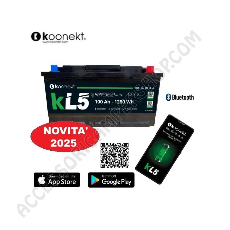 Batteria Litio 100 AH Bluetooth per Camper | Accessoricampershop.com