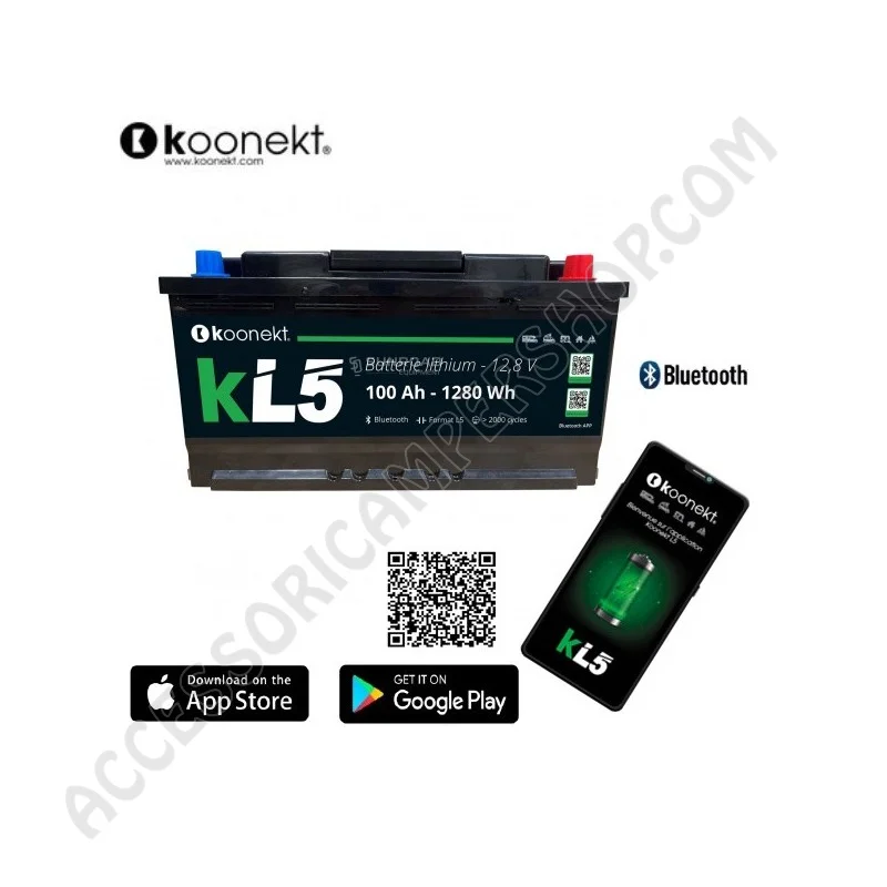 Batteria Litio 100 AH Bluetooth per Camper | Accessoricampershop.com