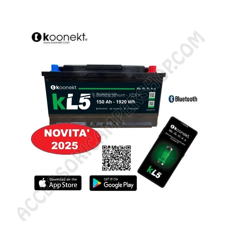 Batteria Litio 150 AH Bluetooth per Camper | Accessoricampershop.com