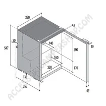 FRIGORIFERO A COMPRESSORE VITRIFRIGO C39I - 39 L - GRIGIO