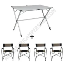 Kit tavolo alluminio 4pax +4 sedie | Accessoricampershop.com