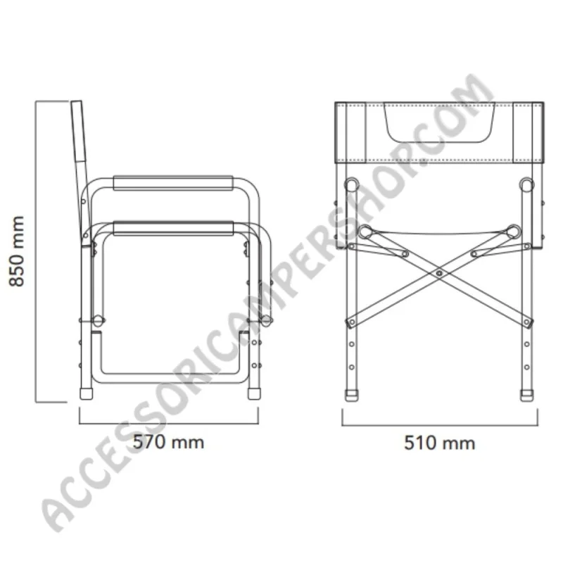 Kit tavolo alluminio 4pax +4 sedie | Accessoricampershop.com