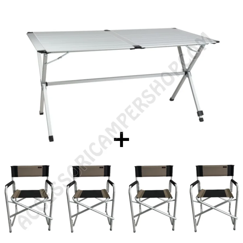 Kit Tavolo Pieghevole e Sedie da Campeggio | Accessoricampershop.com