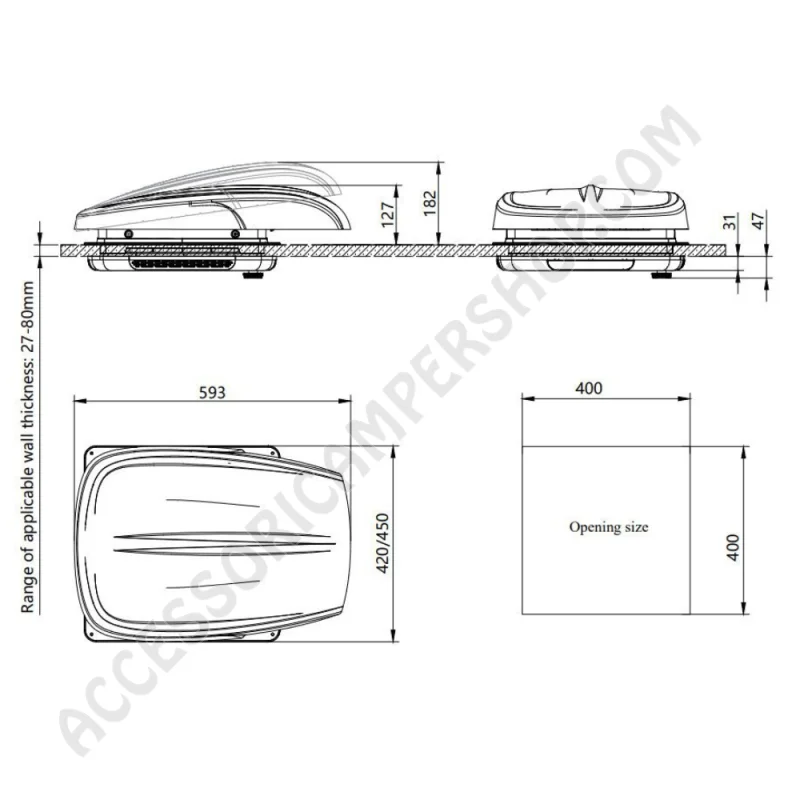 Ventilatore Tetto 12V Motorizzato | Accessoricampershop.com