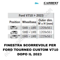 Carbest Vetro Scorrevole Ford V710 | Accessoricampershop.com