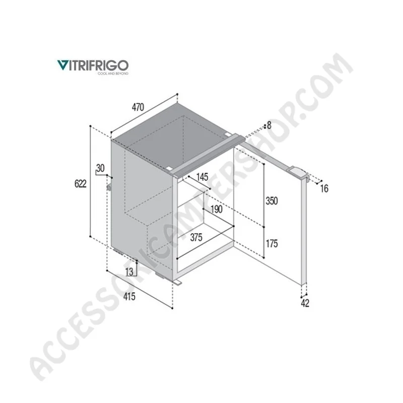 Frigo compressione 60L Vitrifrigo | Accessoricampershop.com