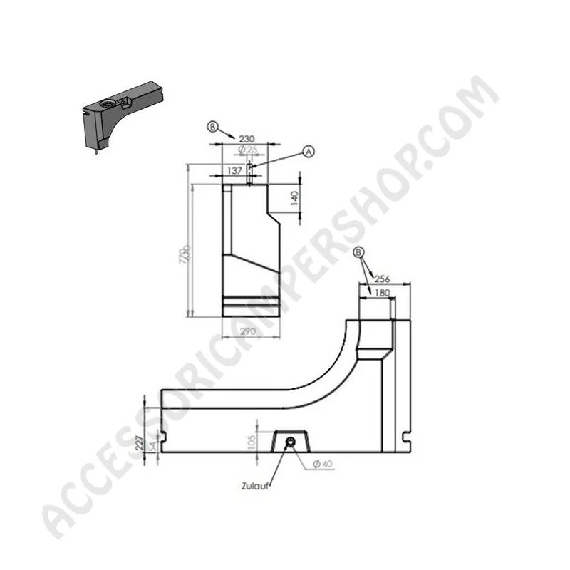 Serbatoio Acqua Passaruota 112L SX | Accessoricampershop.com