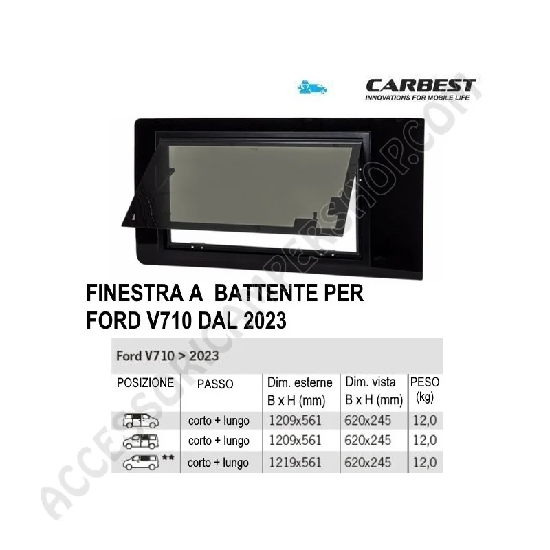 Finestra Battente Carbest Ford V710 | Accessoricampershop.com