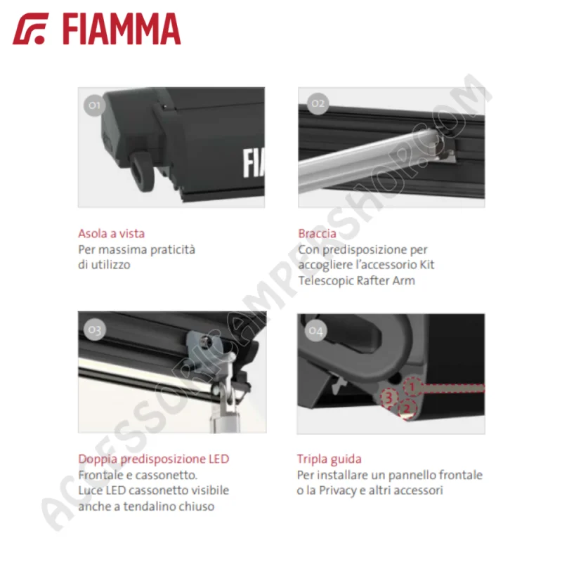 Tendalino Veranda Fiamma F80S Titanium | Accessoricampershop.com