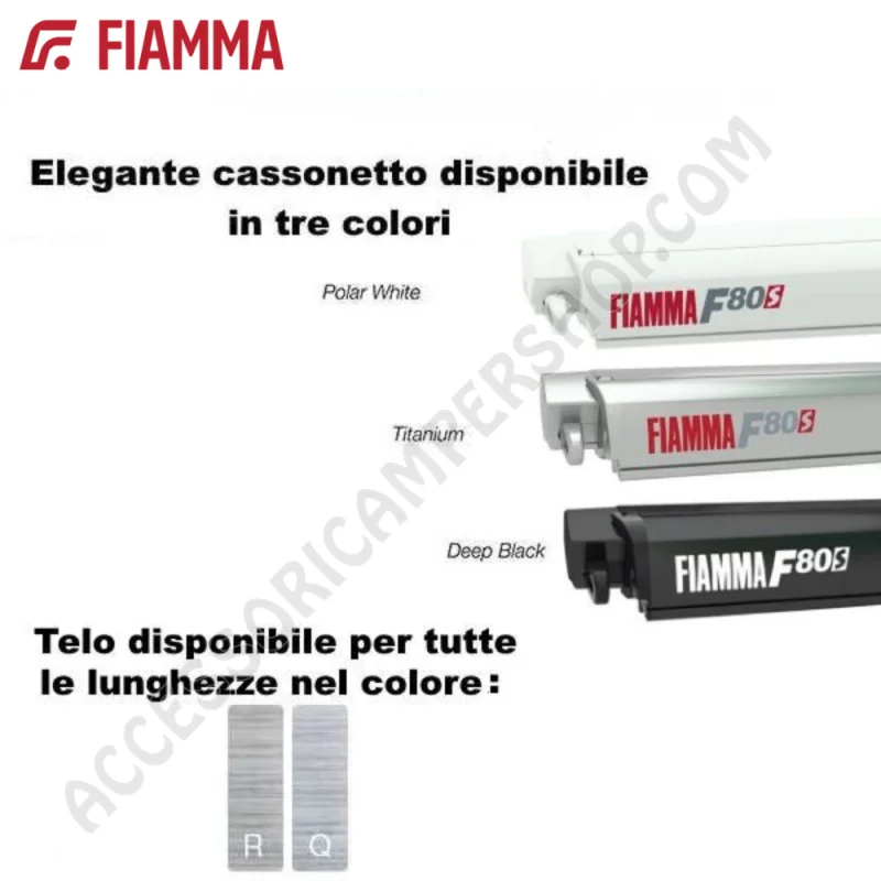 Tendalino Veranda Fiamma F80S Deep Black | Accessoricampershop.com