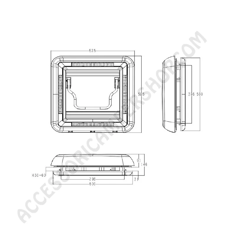 Oblò 40x40 cm Ventilazione Forzata | Accessoricampershop.com