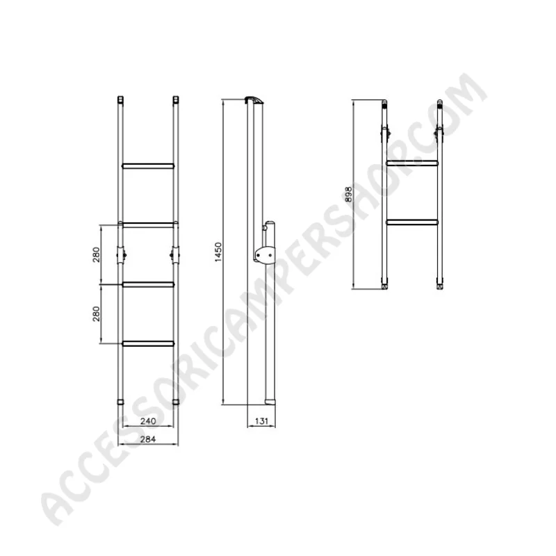 Scala Telescopica Interna Camper | Accessoricampershop.com